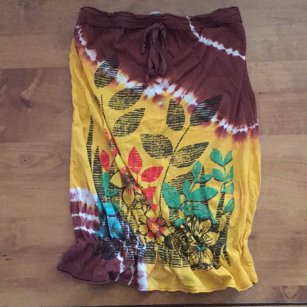 🤎🌼 Tie Dye Floral Tube Top 🌼🤎